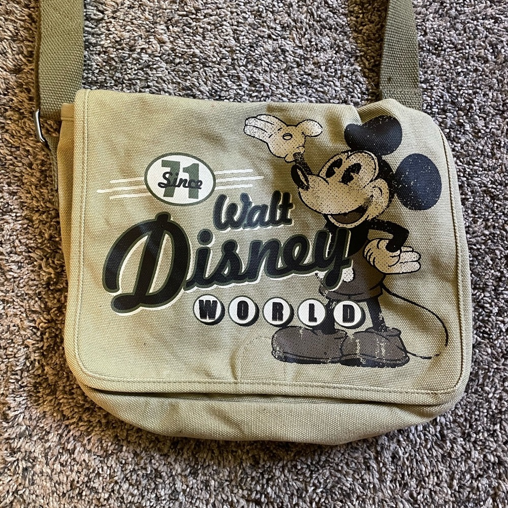 Disney World Mickey Mouse Tan Messenger Bag